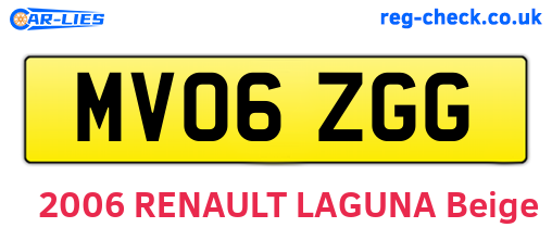 MV06ZGG are the vehicle registration plates.