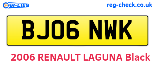 BJ06NWK are the vehicle registration plates.