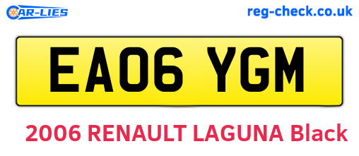 EA06YGM are the vehicle registration plates.