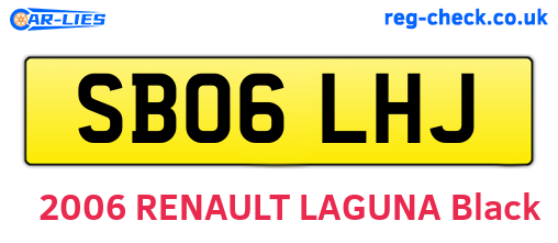 SB06LHJ are the vehicle registration plates.