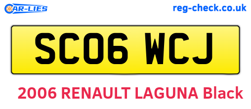 SC06WCJ are the vehicle registration plates.