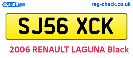 SJ56XCK are the vehicle registration plates.