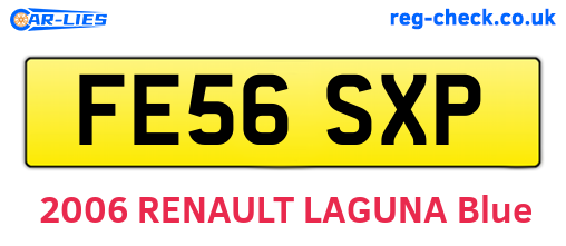 FE56SXP are the vehicle registration plates.