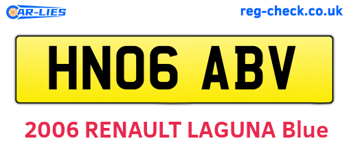 HN06ABV are the vehicle registration plates.