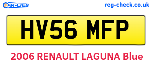 HV56MFP are the vehicle registration plates.