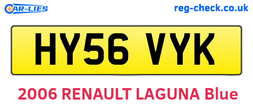 HY56VYK are the vehicle registration plates.