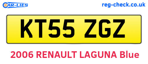 KT55ZGZ are the vehicle registration plates.