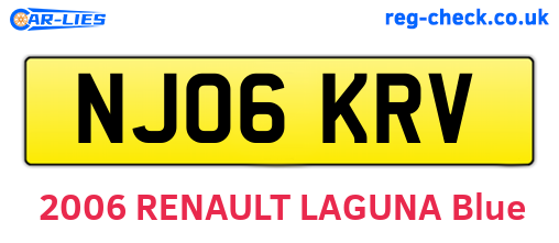 NJ06KRV are the vehicle registration plates.