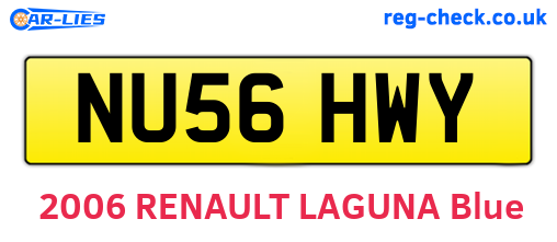 NU56HWY are the vehicle registration plates.