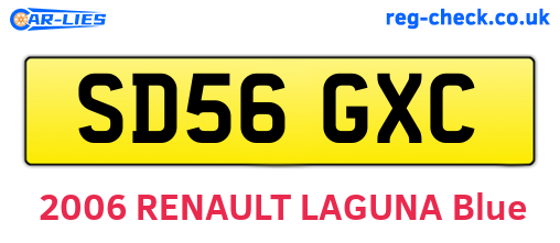 SD56GXC are the vehicle registration plates.