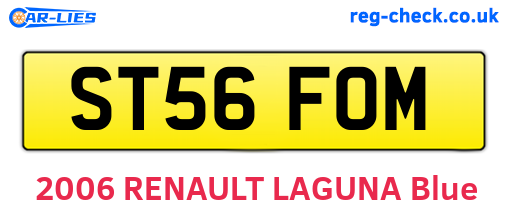 ST56FOM are the vehicle registration plates.