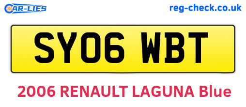 SY06WBT are the vehicle registration plates.