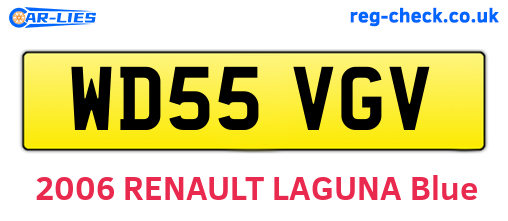WD55VGV are the vehicle registration plates.