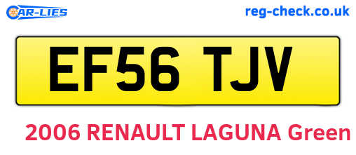 EF56TJV are the vehicle registration plates.