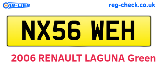 NX56WEH are the vehicle registration plates.