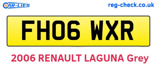FH06WXR are the vehicle registration plates.