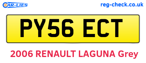 PY56ECT are the vehicle registration plates.
