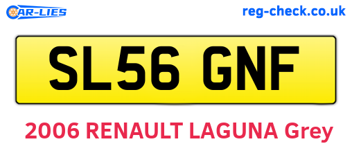 SL56GNF are the vehicle registration plates.