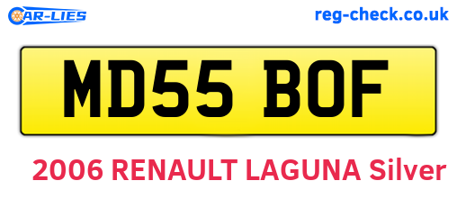 MD55BOF are the vehicle registration plates.