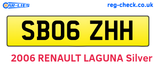 SB06ZHH are the vehicle registration plates.