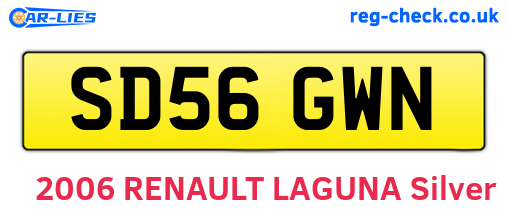 SD56GWN are the vehicle registration plates.