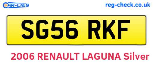 SG56RKF are the vehicle registration plates.