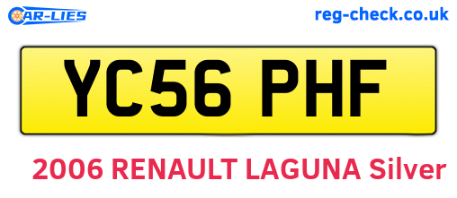 YC56PHF are the vehicle registration plates.