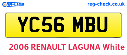 YC56MBU are the vehicle registration plates.