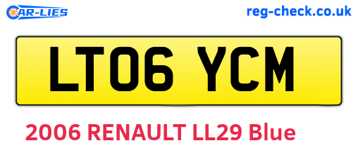 LT06YCM are the vehicle registration plates.