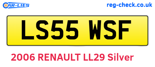 LS55WSF are the vehicle registration plates.
