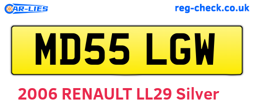 MD55LGW are the vehicle registration plates.