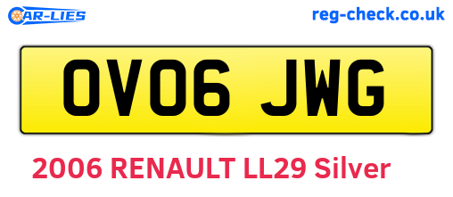 OV06JWG are the vehicle registration plates.