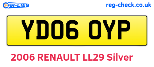 YD06OYP are the vehicle registration plates.