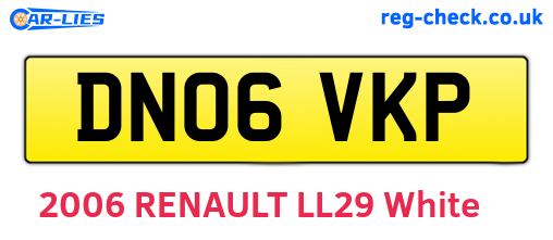 DN06VKP are the vehicle registration plates.