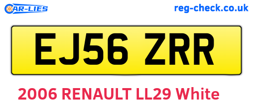 EJ56ZRR are the vehicle registration plates.