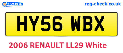 HY56WBX are the vehicle registration plates.