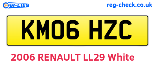 KM06HZC are the vehicle registration plates.