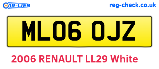 ML06OJZ are the vehicle registration plates.