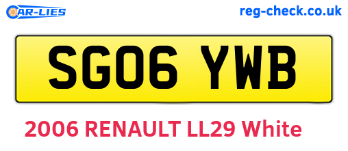 SG06YWB are the vehicle registration plates.