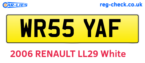 WR55YAF are the vehicle registration plates.