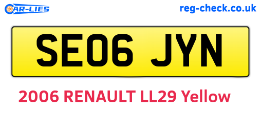 SE06JYN are the vehicle registration plates.