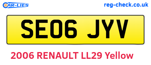 SE06JYV are the vehicle registration plates.