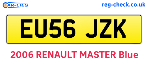EU56JZK are the vehicle registration plates.