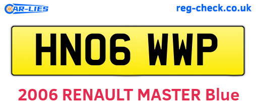 HN06WWP are the vehicle registration plates.