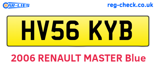 HV56KYB are the vehicle registration plates.