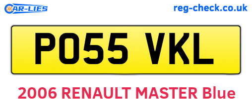 PO55VKL are the vehicle registration plates.