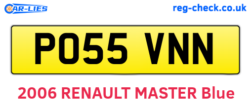 PO55VNN are the vehicle registration plates.