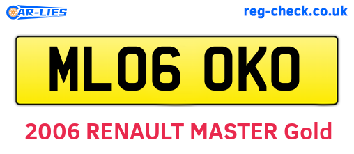 ML06OKO are the vehicle registration plates.