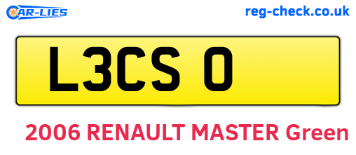 L3CSO are the vehicle registration plates.