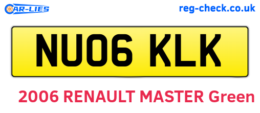 NU06KLK are the vehicle registration plates.